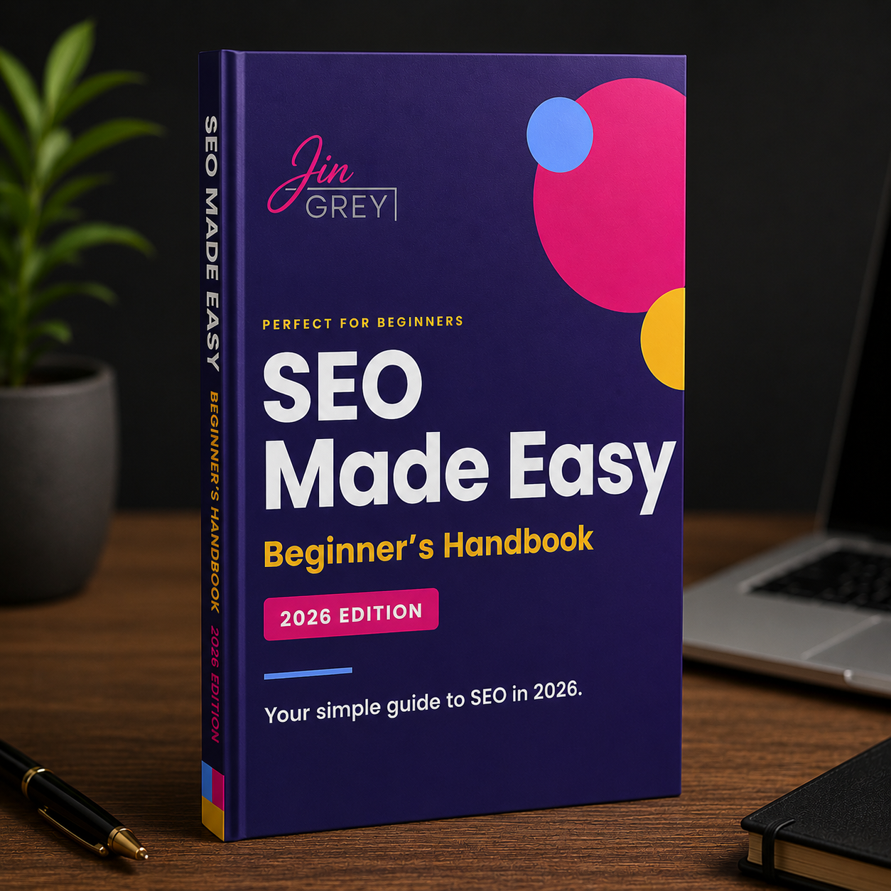 SEO Made Easy: Beginner's Handbook 2026 Edition eBook cover by Jin Grey — AI Vibe PH